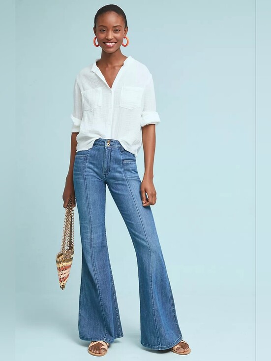 Pilcro and the Letterpress Denim - Anthropologie Pilcro and the Letterpress Ultra High-Rise Flare Jeans Size 27